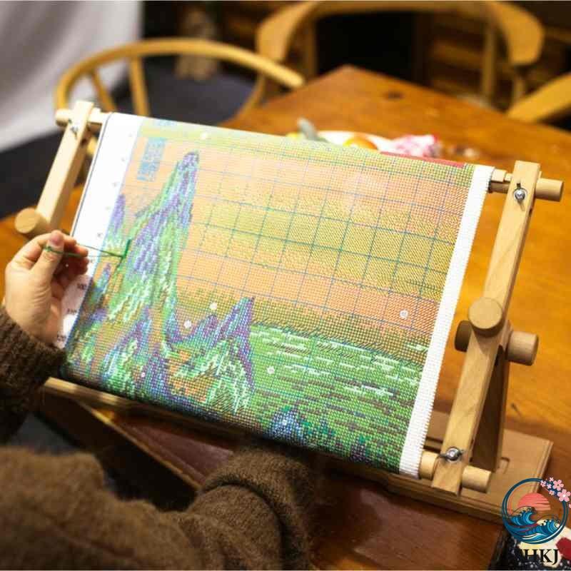 大型刺繍スタンド 木製クロスステッチフレーム56cm 刺繍スタンド 卓上 木製 刺繍台 大型 四角 刺しゅう枠 刺繍ホルダー