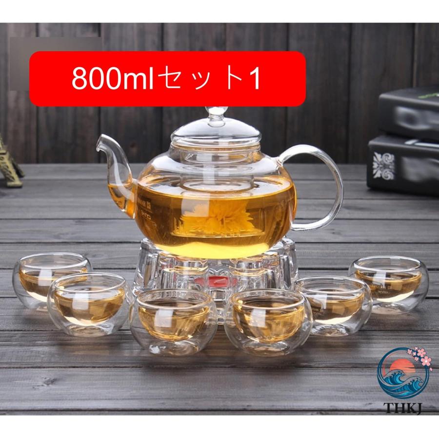 ティーポット 大容量 飲食店 リーフティー 水出し 透明 保温保冷 おしゃれ 工芸茶 ティーセット 茶こし きゅうす 業務用 カップ ステンレス鋼フィルター ダブル_14