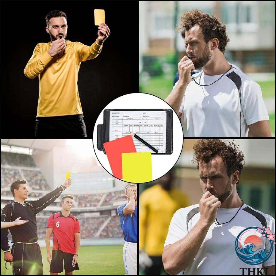 サッカーレフェリーセット 審判カード 赤と黄色のカード レコード紙 5