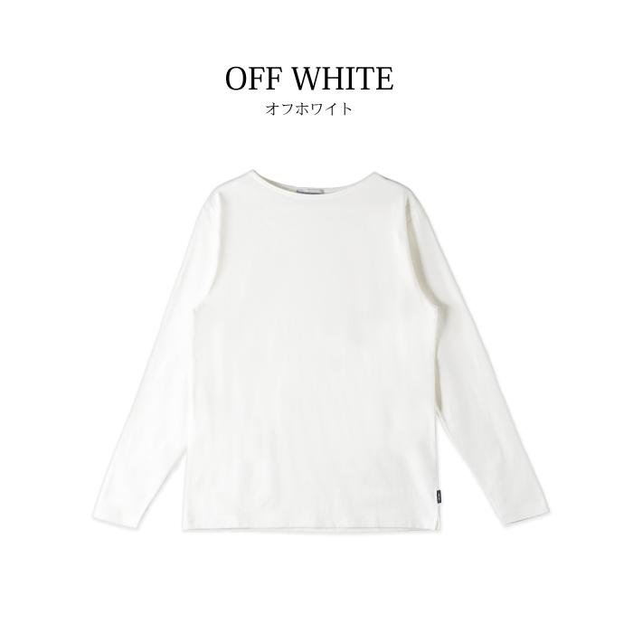 tシャツ 長袖 メンズ ロンティー 日本製 綿100％ ボートネック 無地 黒