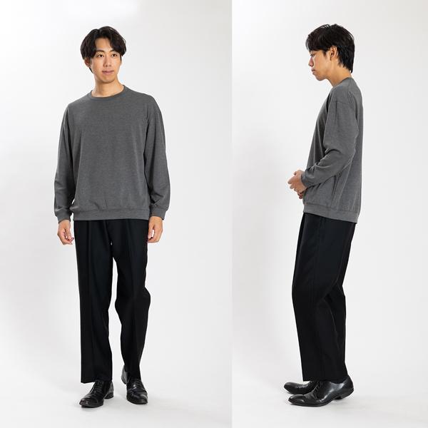 【新品】ラファ メンズ クルーネック ニット ダークネイビー サイズXS 7G撚糸モールガータークルーネックニット｜メンズファッション