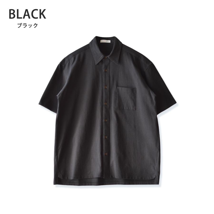 COMOLI サンフェード　ブラック　墨黒　半袖　シャツ　コットンシャツ　メンズ COMOLI サンフェード ブラック 墨黒 半袖 シャツ コットンシャツ