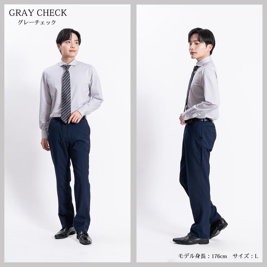 ワイシャツ メンズ 長袖 日本製 ビジネスシャツ カジュアル チェック