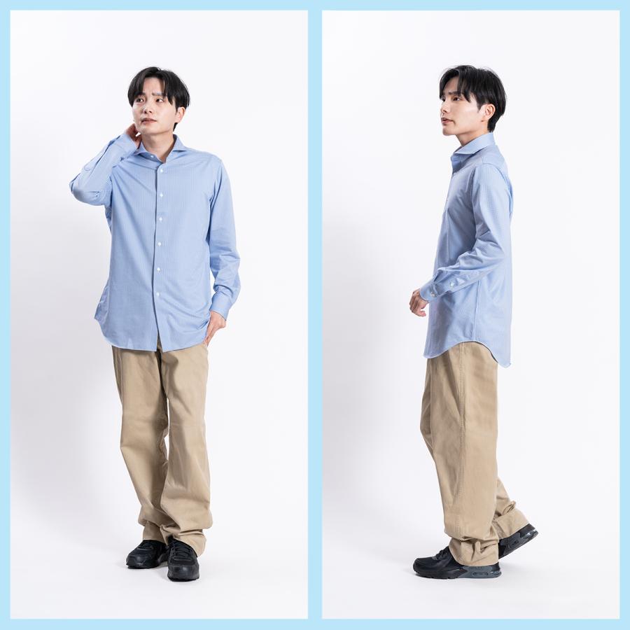 ワイシャツ メンズ 長袖 日本製 ビジネスシャツ カジュアル チェック