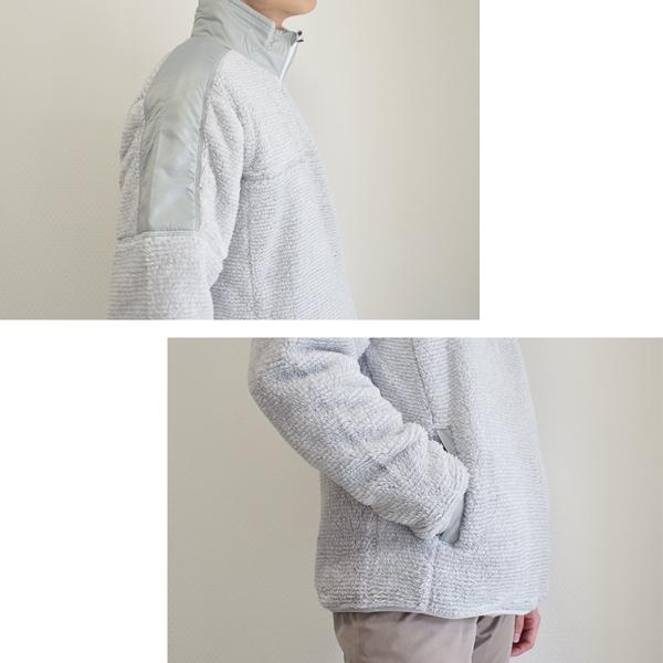 フリース メンズ ボアジャケット ハーフジップ 暖かい 保温 軽量 プル