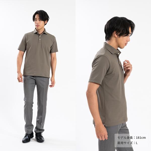 【KAPITAL】鹿の子 ポロシャツ 半袖 カーキ サイズ1 日本製 MEN ドライハード鹿の子ガーメントダイ 半袖シャツ オリーブ