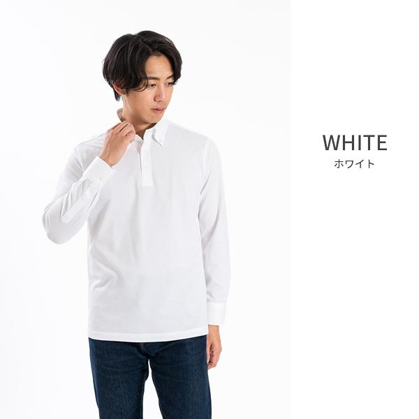 ポロシャツ 長袖 メンズ 日本製 ビジネス ボタンダウン 吸水速乾