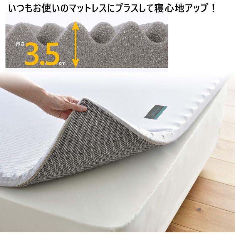 西川 マットレス トッパー SUYARA シングル 凹凸構造 波形 ウレタン 体圧分散 寝返りラクラク 厚さ3.5cm ムレにくい 抗菌 洗 マットレス トッパー SUYARA シングル 凹凸構造 波形 ウレタン 体圧分散 寝返りラクラク 厚さ3 5cm ムレにくい 抗菌 洗
