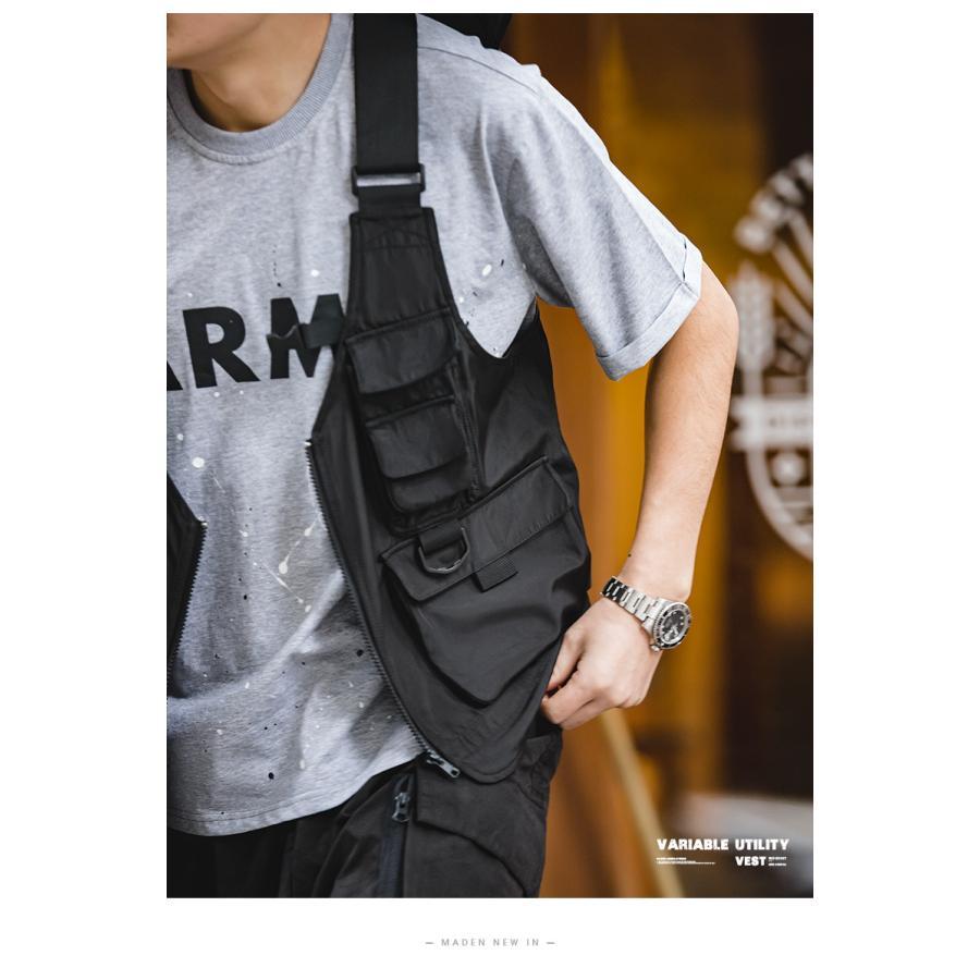 多機能ベスト アウトドア 2WAY ショルダーバッグ マルチポケット 着る