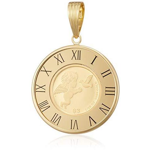 ディーコレクション ツバル D Collection 1 25オンス K24 K18 ツバル エンジェル コインペンダントップ ガラス