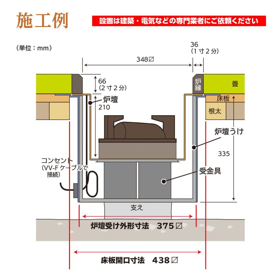 炉壇　炉色　強弱切替スイッチ付｜ymkco｜07