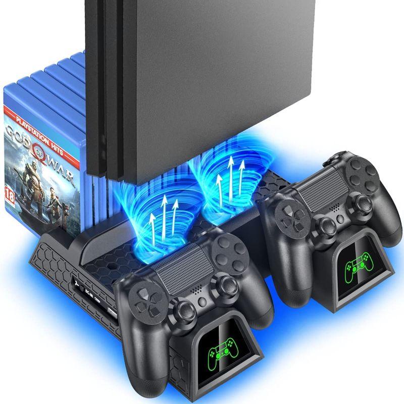 高質で安価高質で安価PS4スタンド PS4 PRO 縦置き 本体冷却 2台PS4コントローラー充電 OIVO PS4冷却ファン ソフト収納 PS4  PS4 Pr プレイステーション4（PS4）
