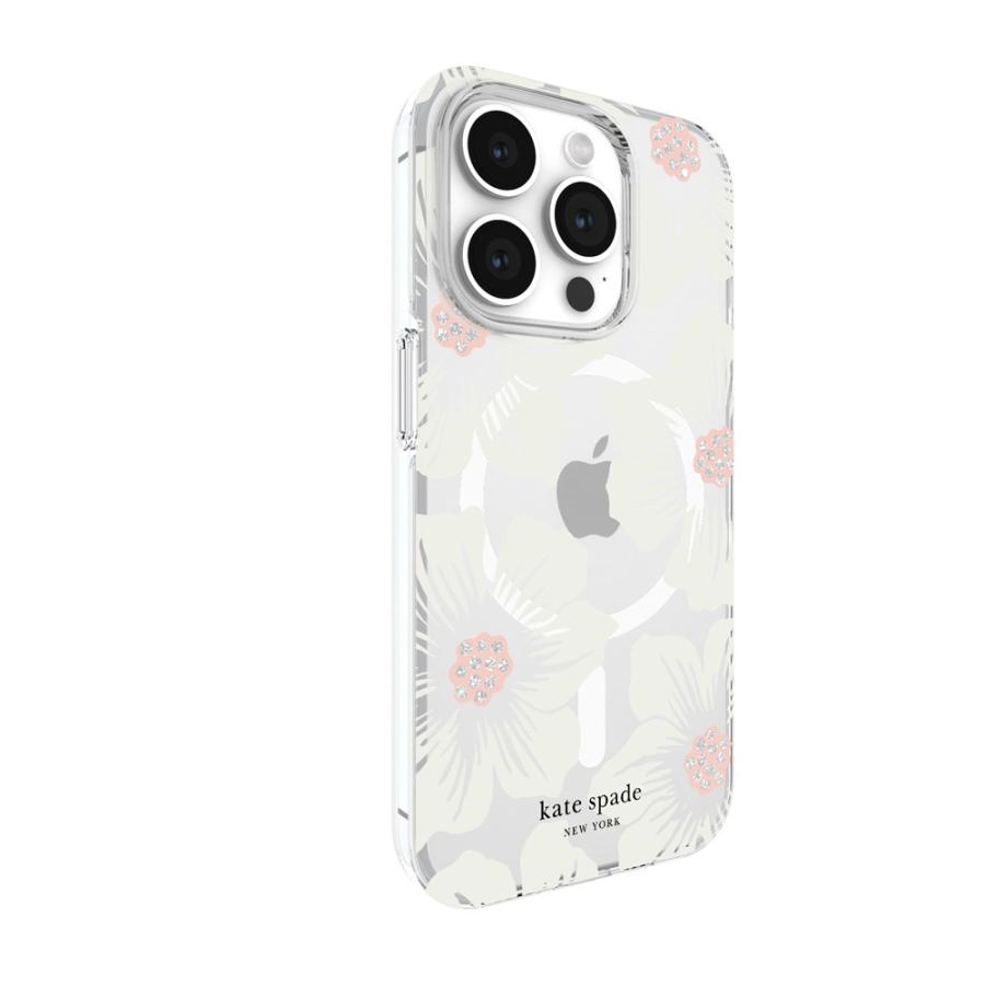 kate spade ケイトスペード iPhone 15 Pro KSNY Protective Hardshell MagSafe対応- Hollyhock Cream｜ymobileselection｜04