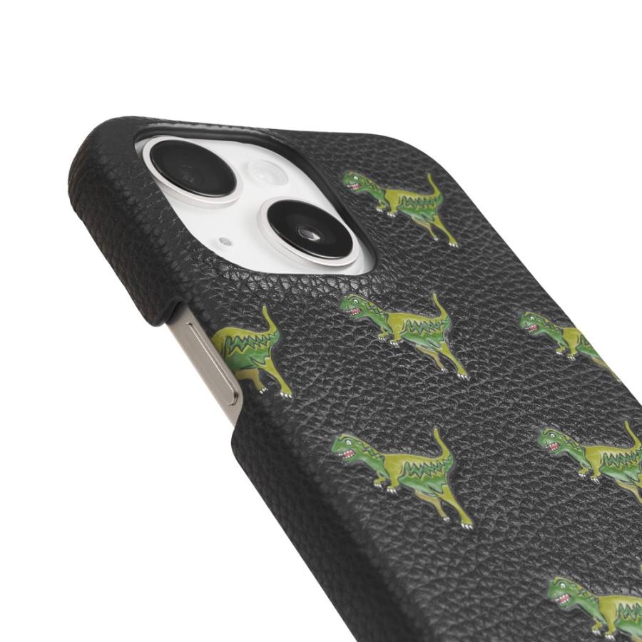 COACH コーチ iPhone 15 Coach Leather Slim Wrap Case - Repeat Rexy/Black/Green｜ymobileselection｜08