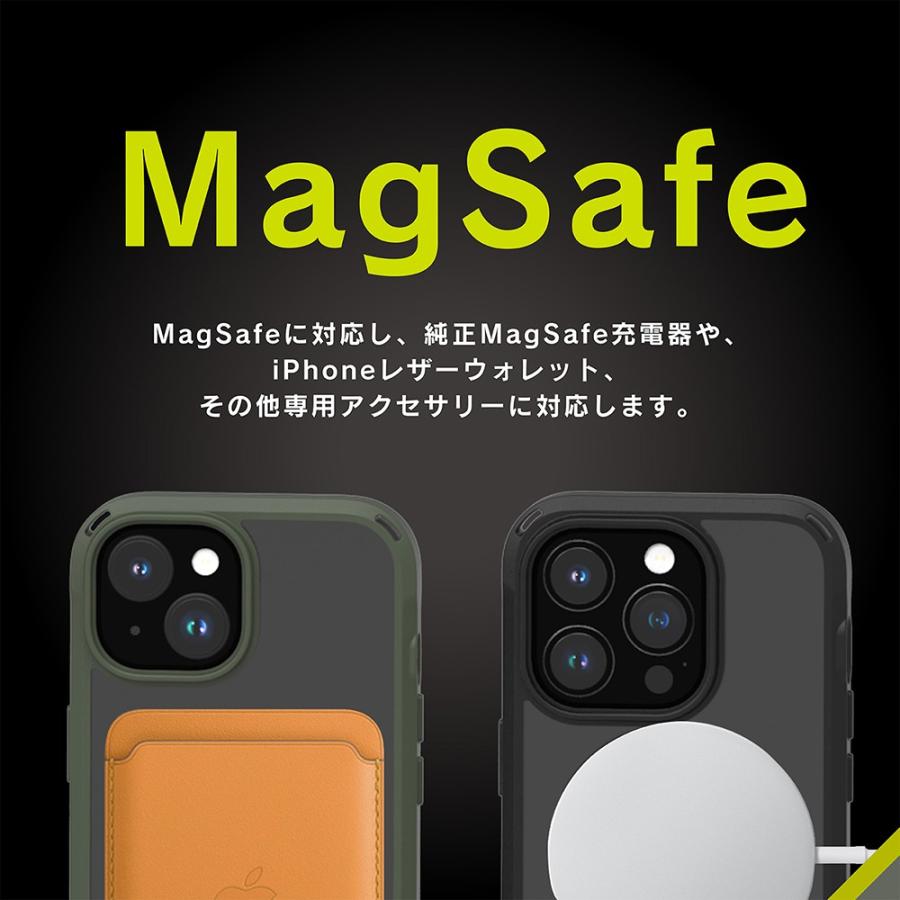 トリニティ iPhone 15 [GRAV] MagSafe対応 衝撃吸収 ハイブリッド