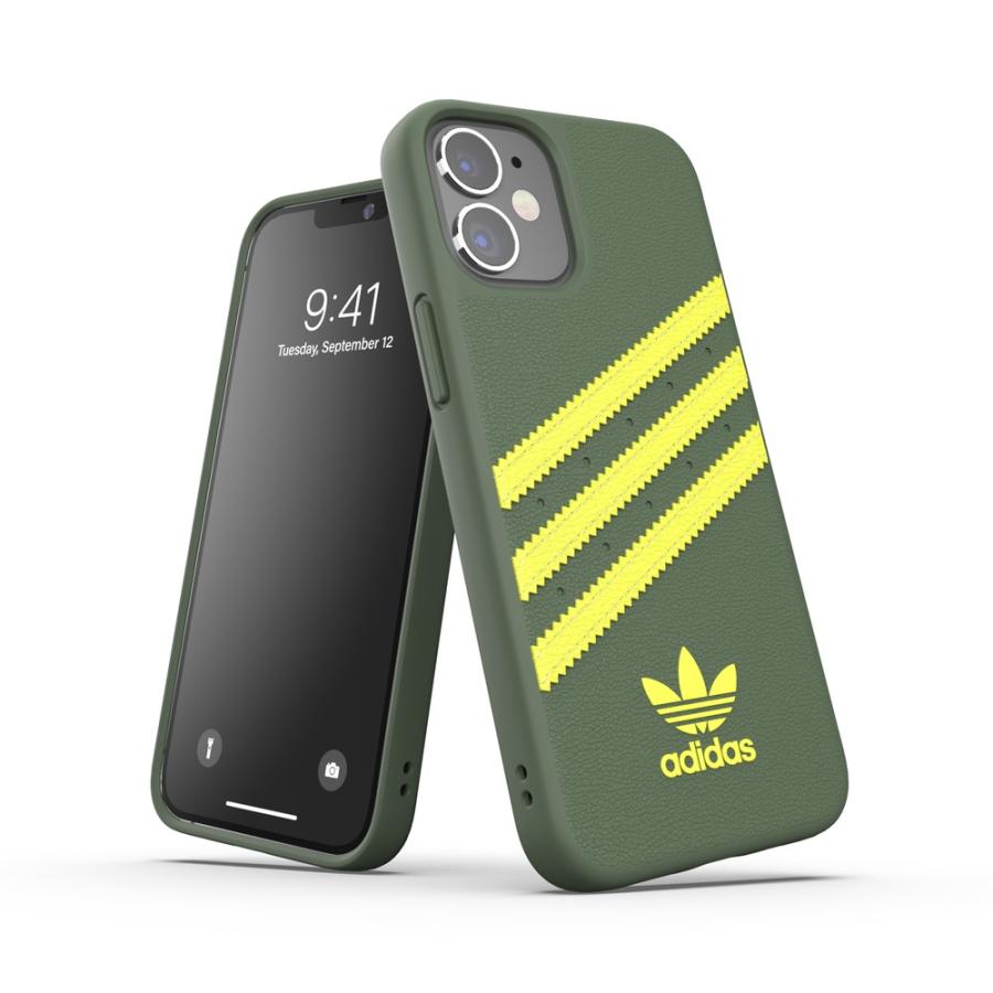 【アウトレット】 adidas アディダス  iPhone 12 mini OR Moulded Case SAMBA FW20 wild pine/acid yellow｜ymobileselection｜04