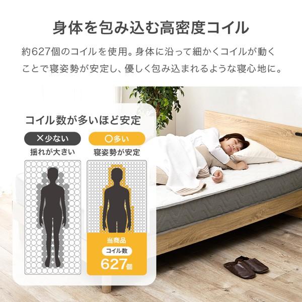 マットレス セミダブル 単品 ポケットコイル 厚さ20cm 体圧分散 腰痛