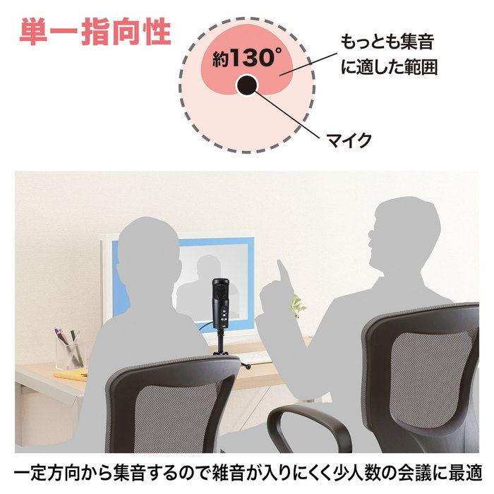 SANWA SUPPLY WEB会議高感度USBマイク 指向性が切り替えできる
