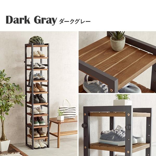 シューズラック おしゃれ ハイタイプ スリム 幅28cm 隙間収納 省スペース 靴箱 木製 北欧 収納 靴 玄関 くつ箱 靴入れ 扉なし 棚 ラック 一人暮らし ID005の画像