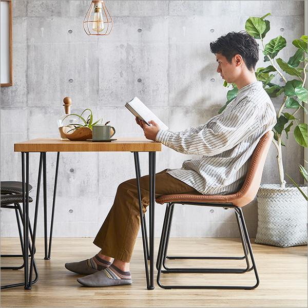 ダイニングテーブルセット 四人 4人用 幅110 長方形 木xスチール 角型