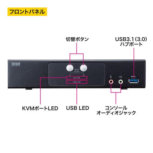 SANWA SUPPLY DisplayPort対応パソコン自動切替器(2:1) USB3.1 SANWA SUPPLY DisplayPort対応パソコン自動切替器(2:1) USB3.1