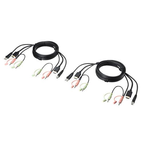 HDMI対応パソコン自動切替器(2:1) USB2.0ハブも切り替えできる BOX型HDMI-KVMスイッチ サンワサプライ SW-KVM2HHC 送料無料 メーカー保証 新品の画像