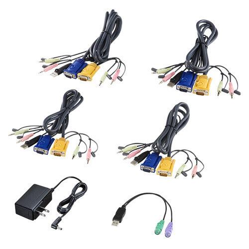 USB・PS/2コンソール両対応パソコン自動切替器（4：1） ディスプレイエミュレーション搭載 KVM サンワサプライ SW-KVM4HVCN 送料無料 メーカー保証 新品の画像
