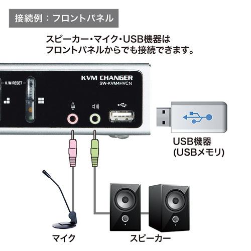 USB・PS/2コンソール両対応パソコン自動切替器（4：1） ディスプレイエミュレーション搭載 KVM サンワサプライ SW-KVM4HVCN 送料無料 メーカー保証 新品の画像