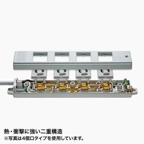 SANWA SUPPLY（サンワサプライ） 工事物件タップ 3P 6個口 10m 抜け