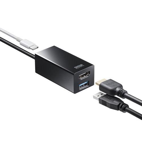 USB Type-Cハブ付き HDMI変換アダプタ Type-CポートをHDMIに変換する機能を搭載 サンワサプライ USB-3TCH35BK 送料無料 メーカー保証 新品の画像