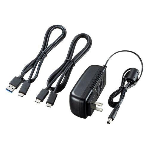 SATA-USB3.2 Gen2 USB3.1 Gen2変換ケーブル 内蔵HDDやSSDをUSB Type-C/AのPCに接続 USB-CVIDE7 サンワサプライ 送料無料 メーカー保証 新品の画像
