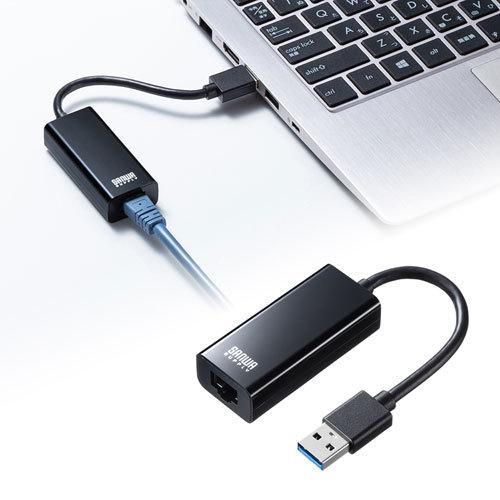 有線LANアダプタ USB A Gen1-LAN変換 Gigabit対応 ブラック USB3.2 Gen1（USB3.1/3.0）をLAN変換 USB-CVLAN1BKN サンワサプライ 送料無料 メーカー保証 新品｜yms-reusestore｜06