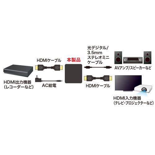 4K/HDR対応HDMI信号オーディオ分離器（光デジタル/アナログ対応） サンワサプライ VGA-CVHD8 送料無料 メーカー保証 新品の画像