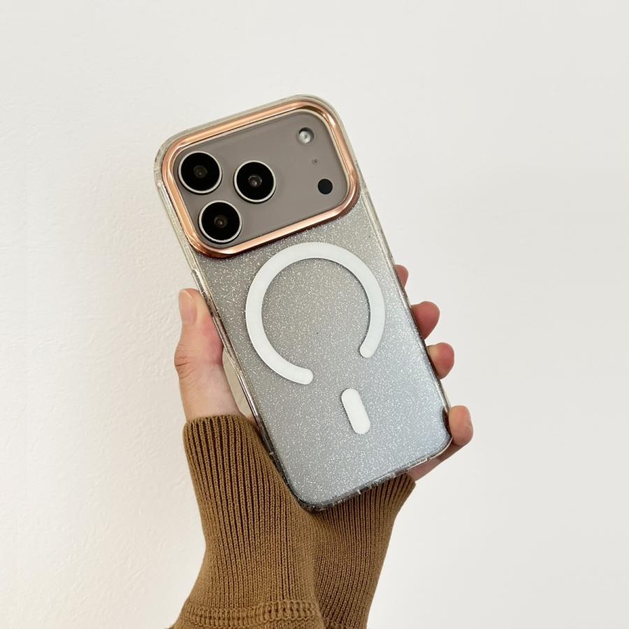 iPhone 17 ケース クリア マグセーフ 対応 ラメ きらきら 透明 Magsafe