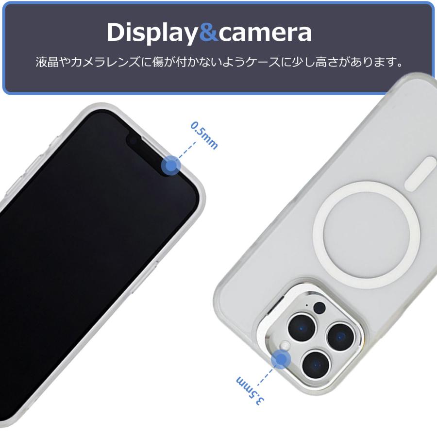 iPhone17 ケース スタンド MagSafe対応 マット クリア 半透明
