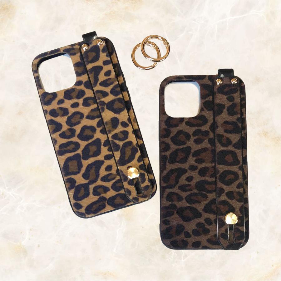 iPhone13 ケース ヒョウ柄 ベルト付き 13Pro Max 13mini 12 12Pro