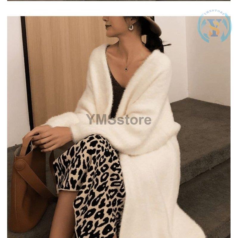 注目ブランドのギフト カーディガン シンプル オーバーサイズ ビッグ ロング 長袖 ホワイト モヘアニット カーディガン レディース トップス 可愛い フェミニン ロング 長袖 モヘアニット カーディガン ボレロ Dagl Tg