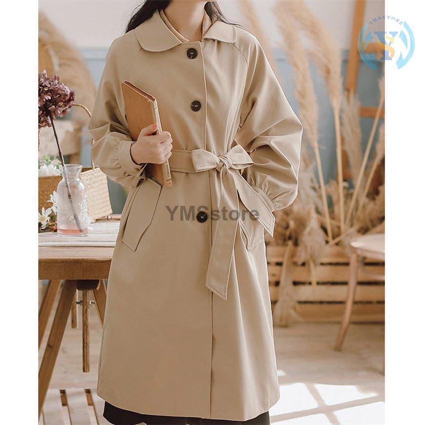 人気ブランド新作豊富 レディース スプリングコート ゆたっり 通勤 おしゃれアウター ショット丈コート 薄手韓国風 春秋 カーキ無地 スプリングコート レディース トレンチコート 大きいサイズ コート アウター Cleavereast Ie