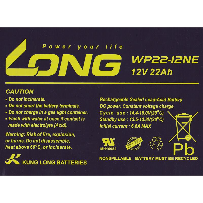 12V 22Ah シールドバッテリー WP22-12NE 耐久性1.5倍 完全密封型 12V 22Ah シールドバッテリー WP22-12NE 耐久性1.5倍 完全密封型
