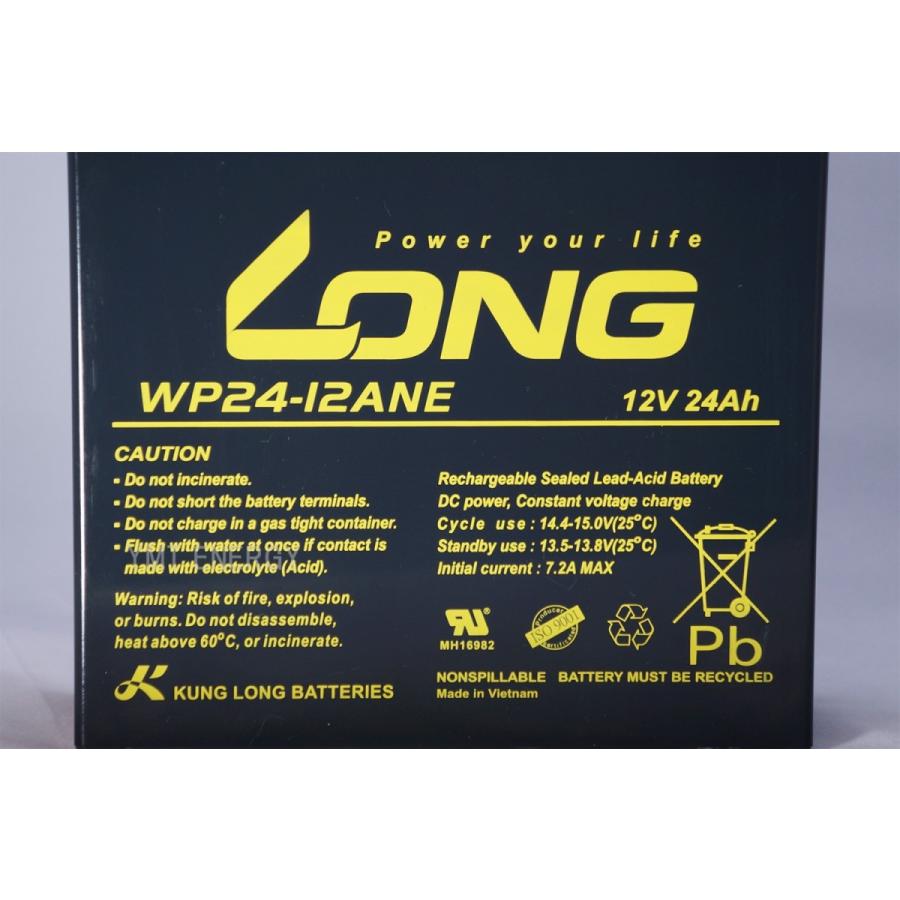 12Ｖ 24Ah シールドバッテリー WP24-12ANE 完全密封型鉛蓄電池 高サイクル 高蓄電容量 ポータブル電源 電動リール 電動バイク ネジ端子付の画像