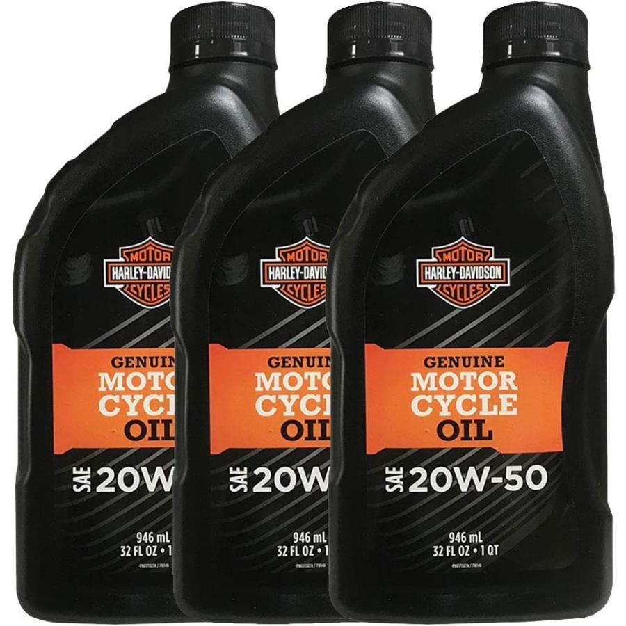 HarleyDavidson ハーレー ダビッドソン 純正 エンジン オイル グレード SAE 20W50 946ml 3本セット 1台分