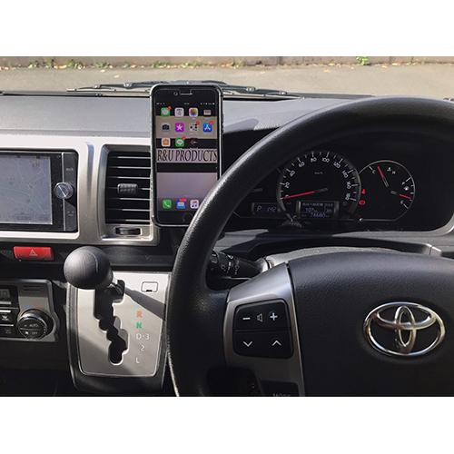 4型 4.5型 RU-200 TOYOTA トヨタ 200系 HIACE ハイエース 専用設計 磁石式 マグネット 携帯 スマホ iPhone ホルダー 固定 携帯置き|ymt-japan|03