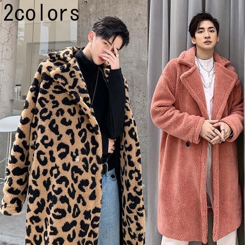 高価値 アウター おしゃれ フェイクファー カッコイイ メンズ ファーコート ロングコート ヒョウ柄 秋冬 新作 カジュアル 暖かい 男性用 ファーコート メンズコート 高級感 ジャケット 通学 通勤 お兄系 防寒服 厚手 韓国風 コート アウター Brandelevate Com