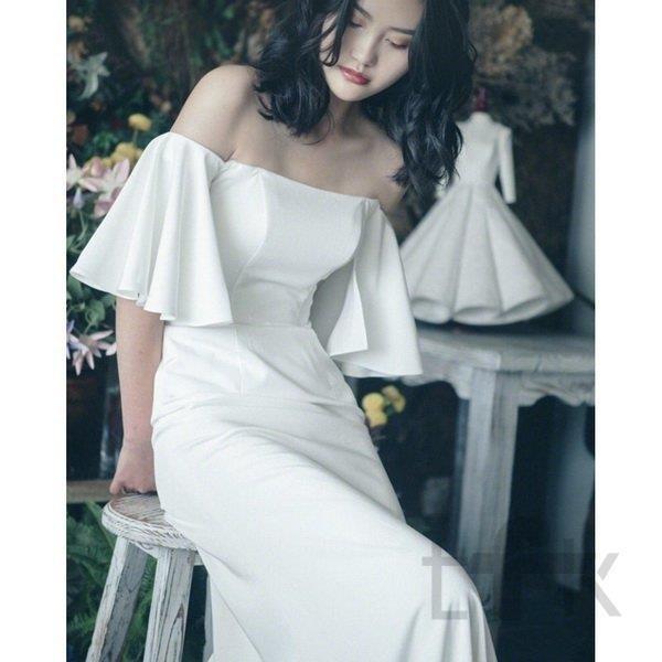 中古 買取店舗 ウェディングドレス ウェディングドレス白 パーティードレス オフショルダー 花嫁ロングドレス 結婚式 トレーン 二次会 パフスリーブ お呼ばれ 挙式 純正クオリティ Www Superavila Com