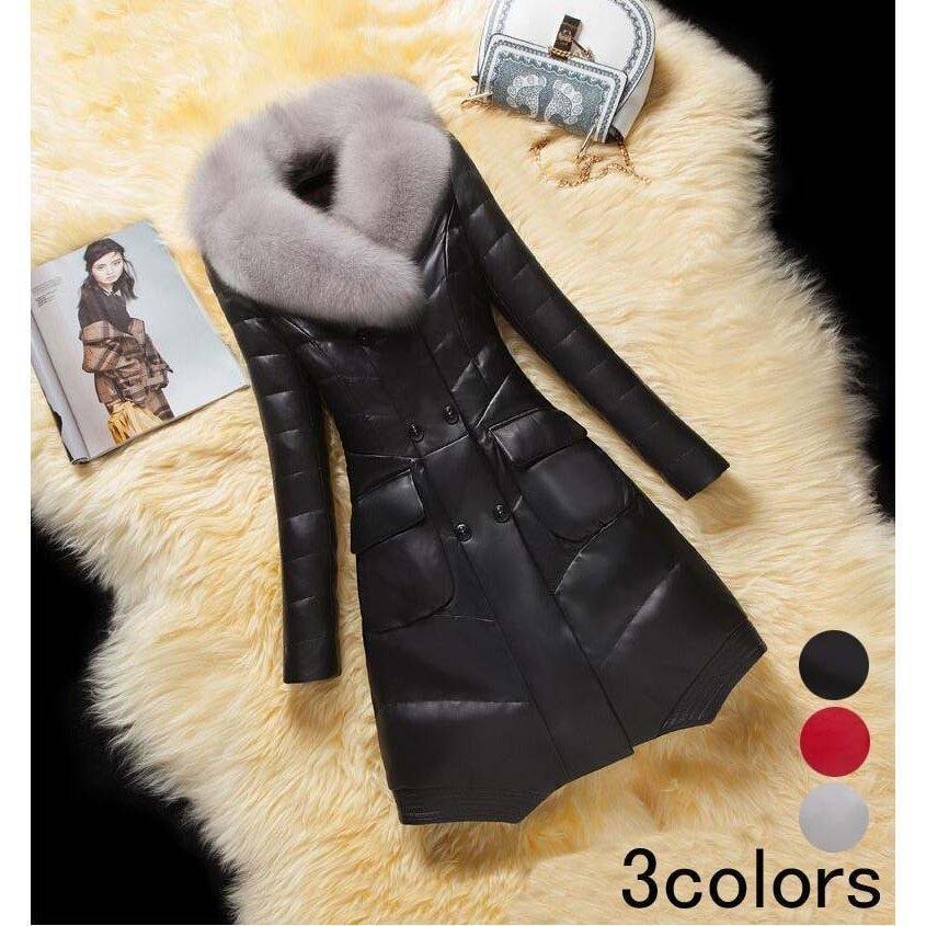 特集 ロングコート レディース レザーダウンコート レザーコート Puレザー 細身 上品 大きいサイズ ファーコート フェイクファー 暖かい 代 30代 40代 防寒服 激安買い Shirleyryan Ca