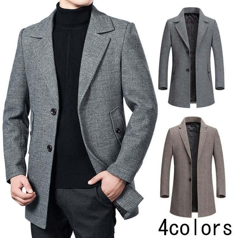 お手軽価格で贈りやすい チェスターコート メンズコート カジュアル ロング 紳士服 中綿 防寒着 厚手ジャケット 男性用 ラシャコート 50代 40代 30代 メンズ アウター 大きいサイズ 秋冬新作 ビジネスコート チェスターコート 暖かい 父の日 コート アウター