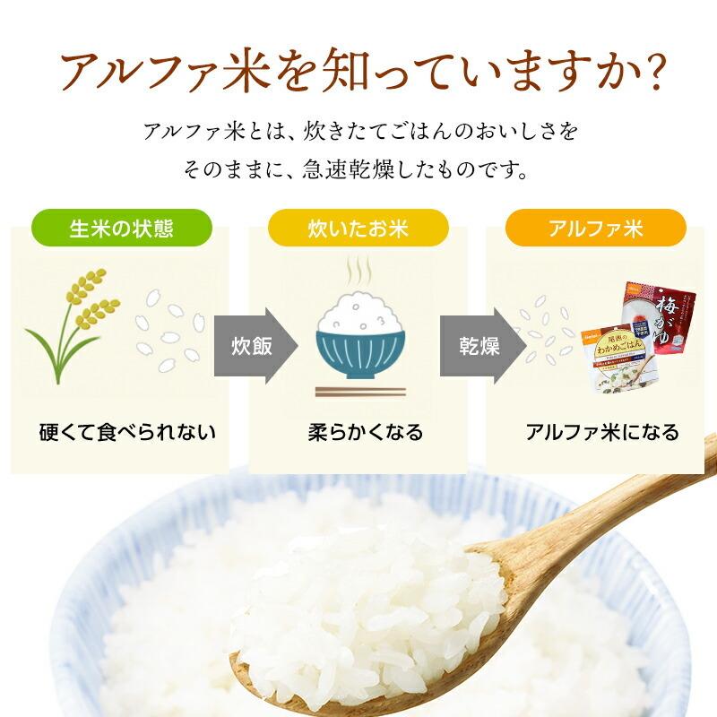 尾西食品 アルファ米 わかめごはん 50袋入 | 賞味期限5年 非常食 保存食 防災グッズ 尾西 ご飯 ケース 50食 災害用 備蓄 防災【メーカー直送 ※代引き不可】｜ymx-shop｜02