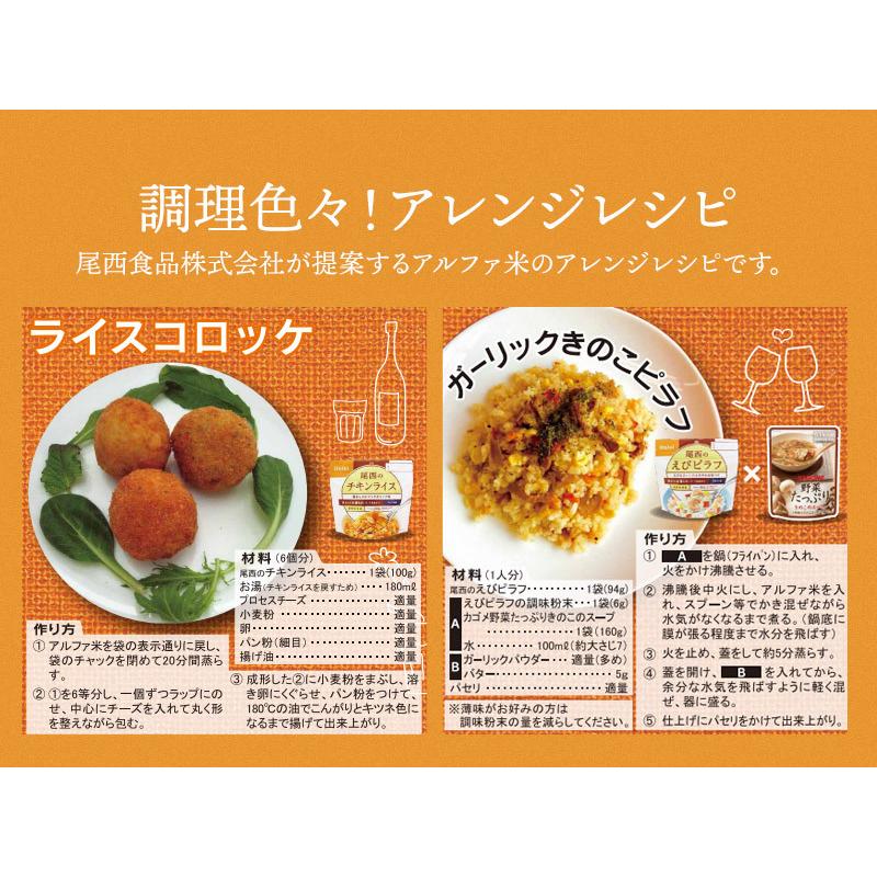 アルファ米 洋食3種類 15食 5日分 尾西食品 非常食セット | チキン