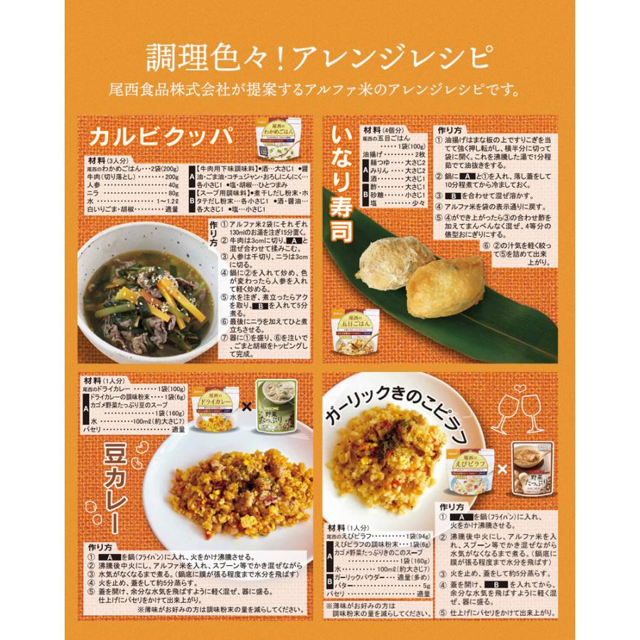アルファ米 人気ベスト5 25食 7日分以上 尾西食品 非常食セット | 五目