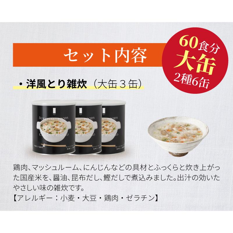 チ*ム様 サバイバルフーズ 洋風雑炊セット 6缶　小缶 サバイバルフーズ バラエティ 雑炊セット 大缶 6缶入（約60食分